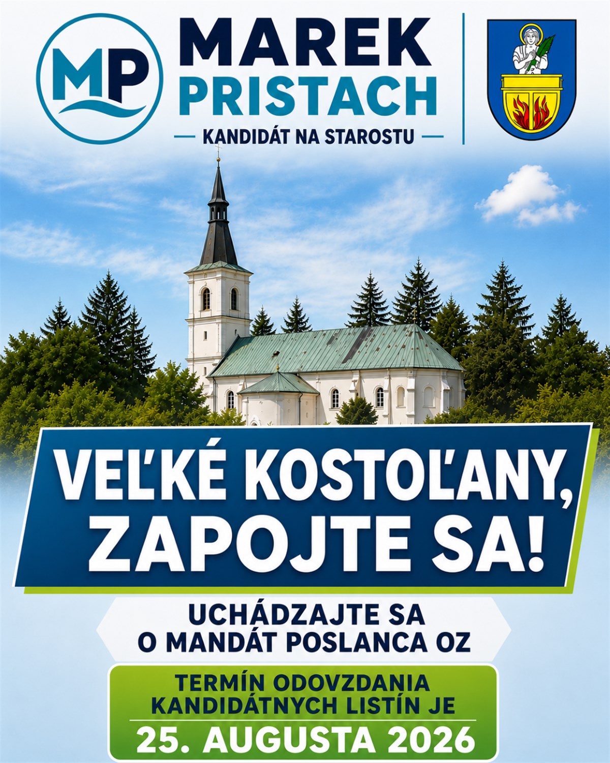 Plagát: Veľké Kostoľany, zapojte sa!